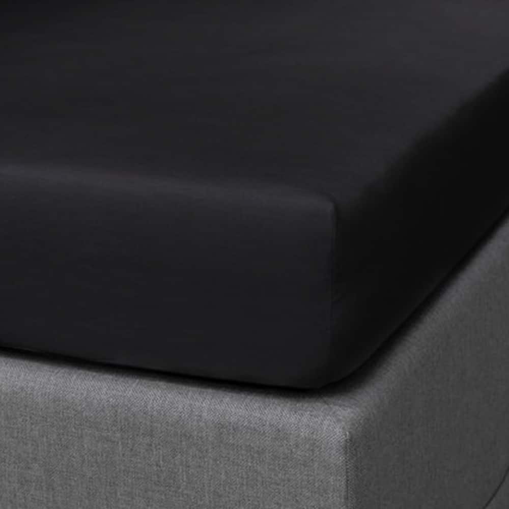 Dreamers Den Split Topper Hoeslaken Egyptisch Percale Katoen Zwart