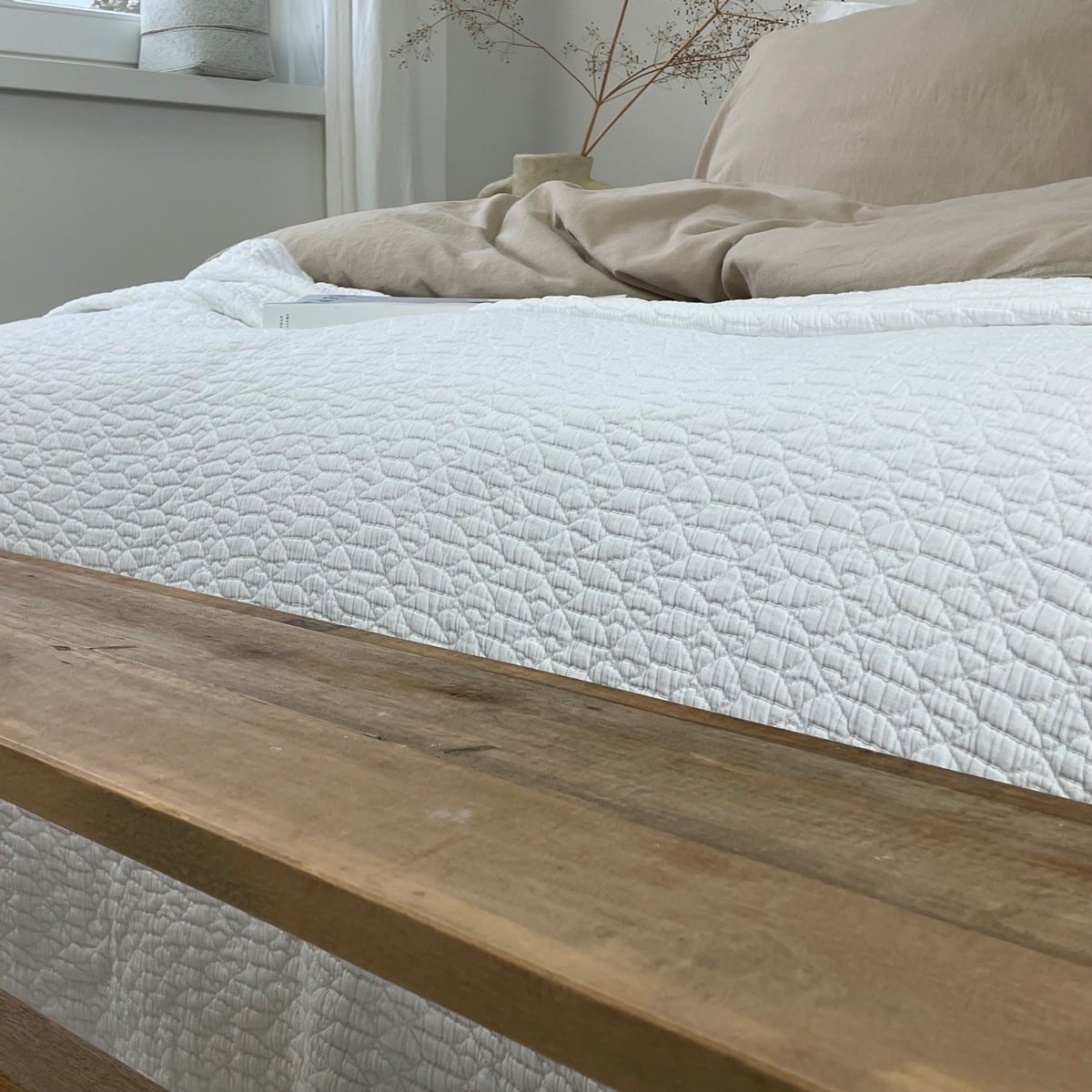 Town & Country Stonewashed Katoen Sprei - Carolina Wit
