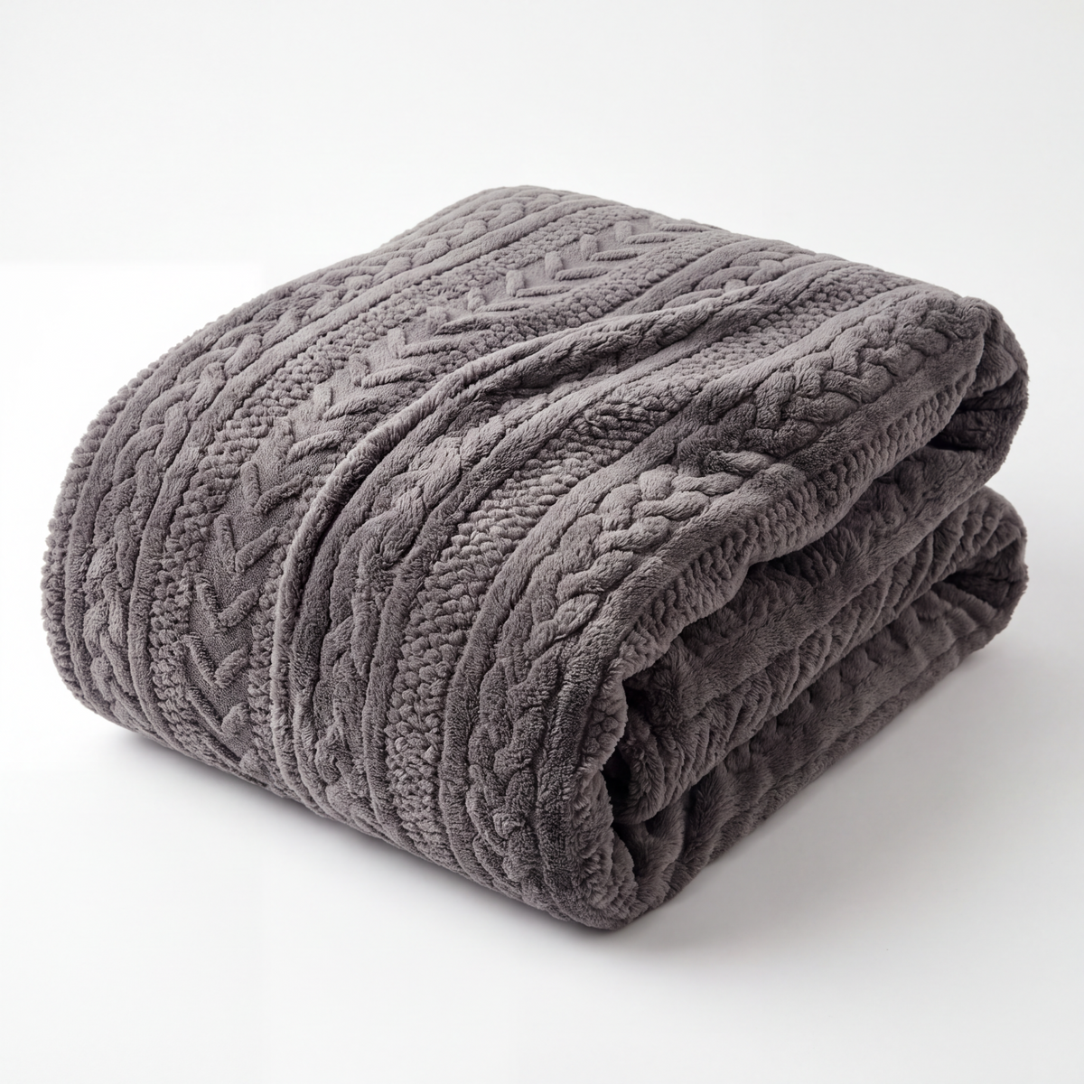 Lunetta Home Deken / Plaid Flanel Jacguard Donker Grijs 150x200 cm