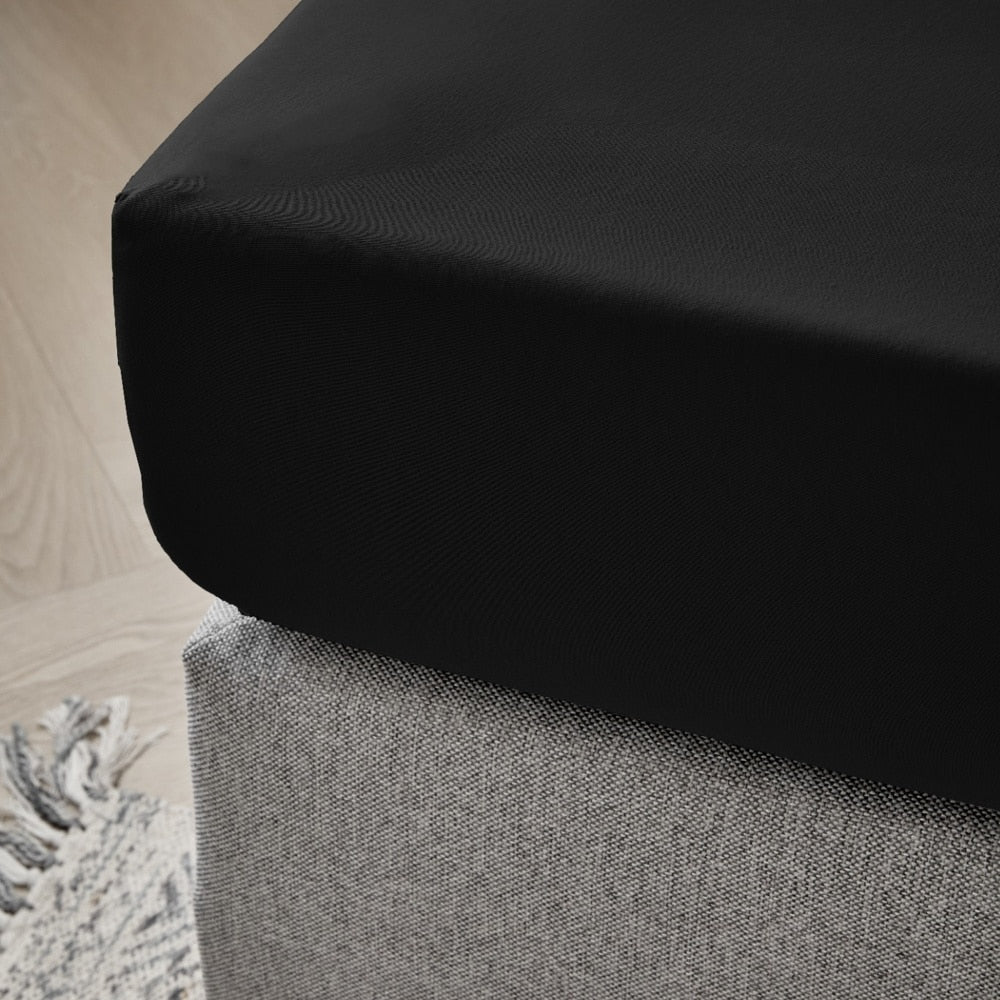 Dreamers Den Premium Jersey Elastan Topper Hoeslaken Biologisch Katoen Zwart