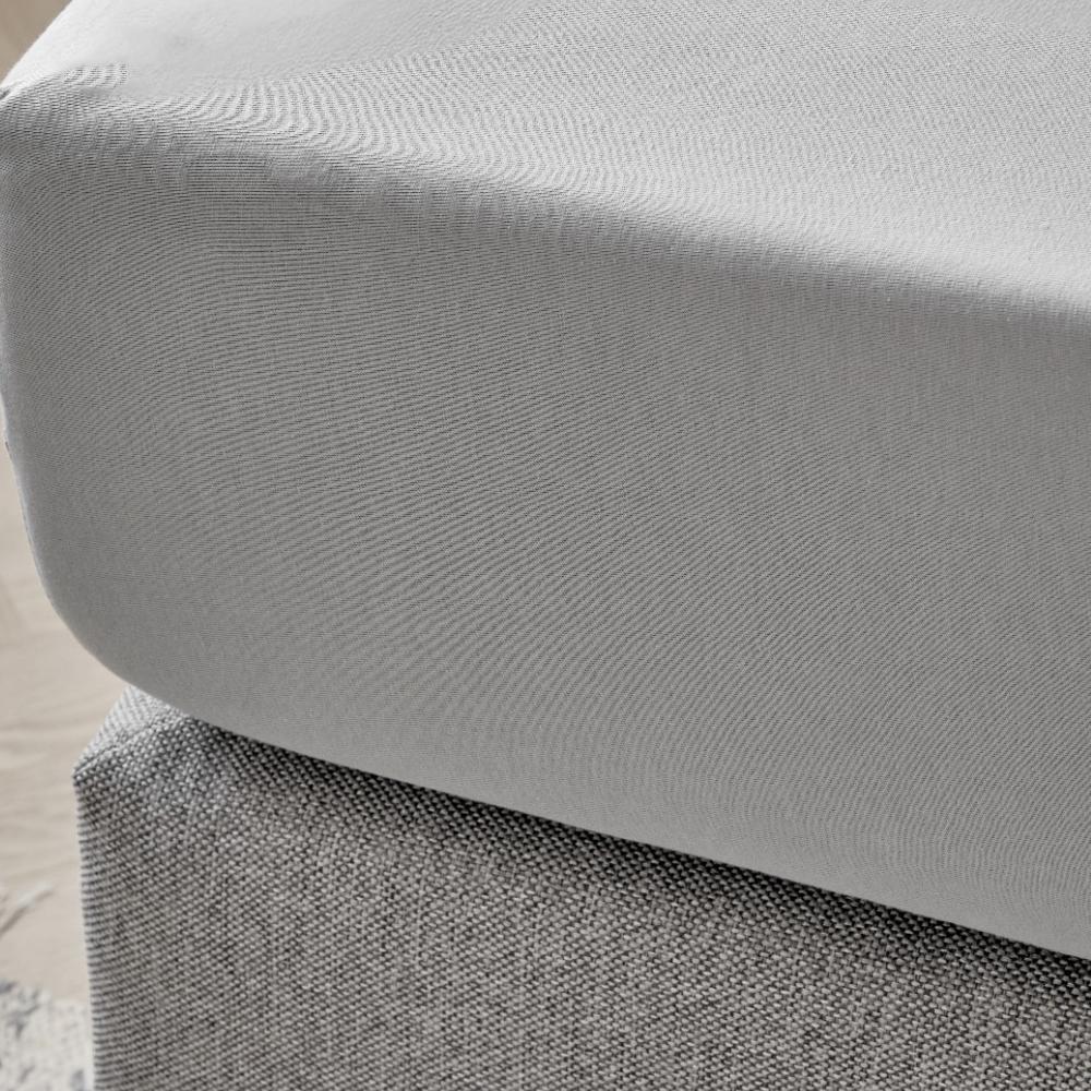 Dreamers Den Premium Jersey Elastan Topper Hoeslaken Biologisch Katoen Grijs