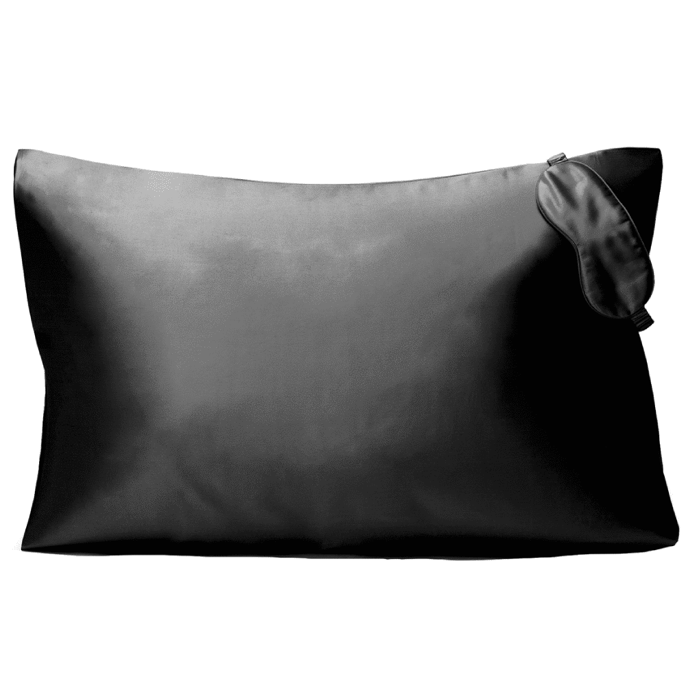 Moerbei Zijden Kussensloop + Slaapmasker Donkergrijs Geschenkverpakking