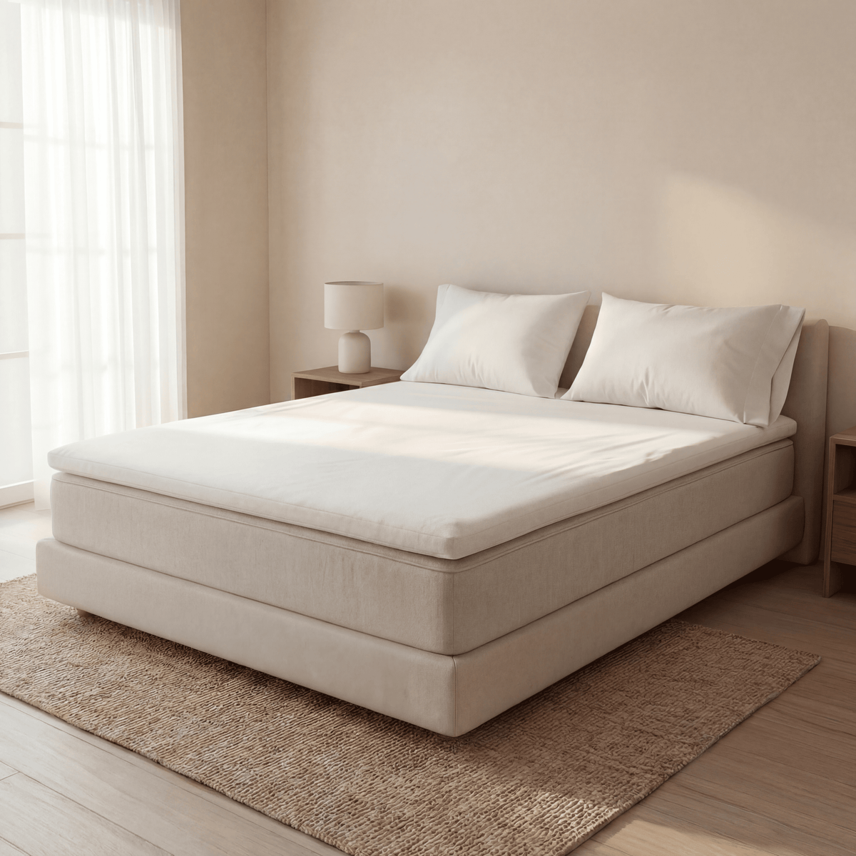Dreamers Den Molton Topper Wit 100% Biologisch Katoen
